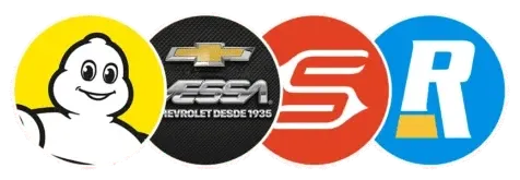 Client logos: Michelin, Chevrolet, Sulcamar and Real Pneus